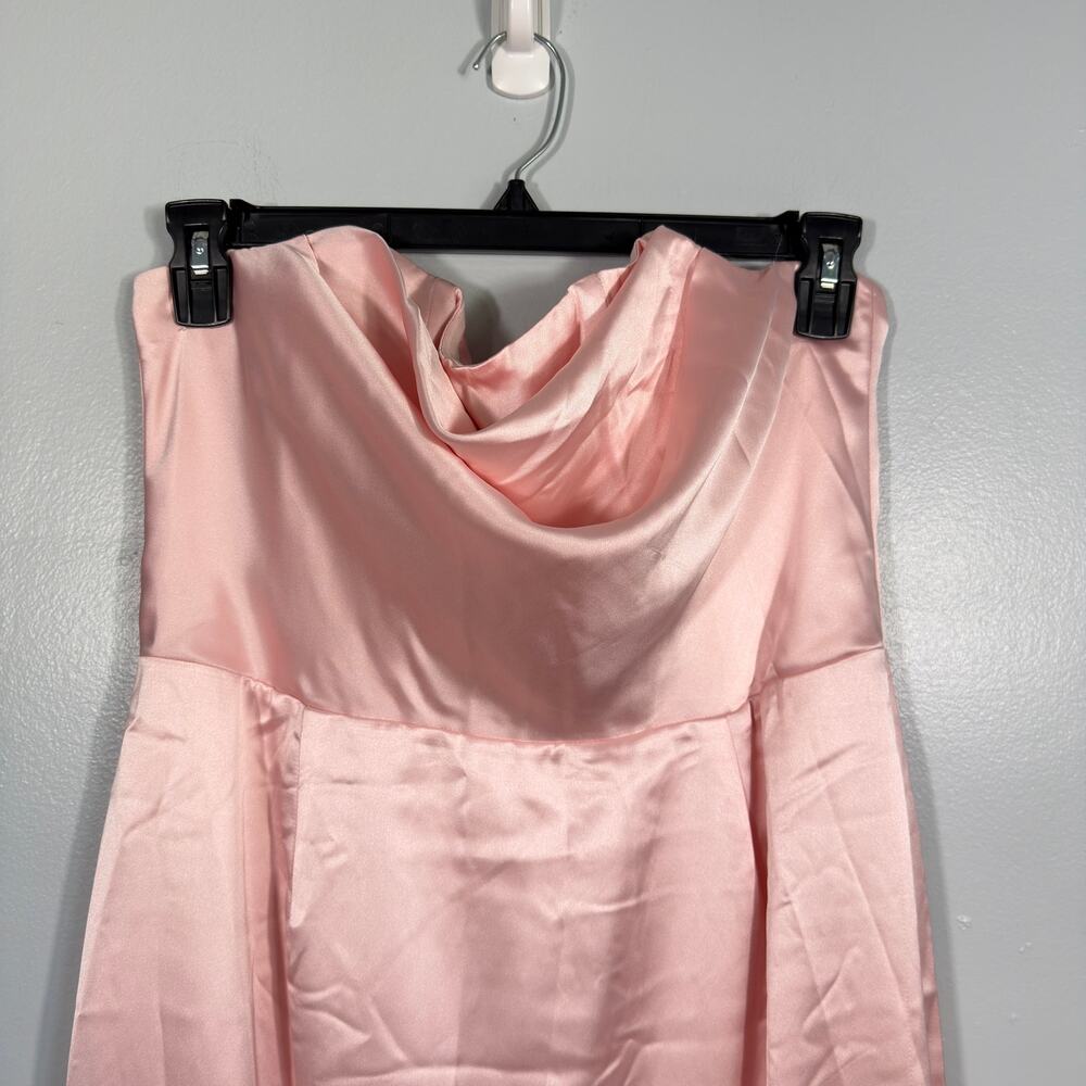 Meshki Alanis Strapless Maxi Dress Gown Cowl Neck Blush Pink Wedding Guest XXL - Picture 4 of 10